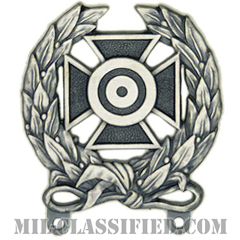 射撃技術章 (エキスパート)（Marksmanship Badge, Expert）[カラー/燻し銀/バッジ]画像