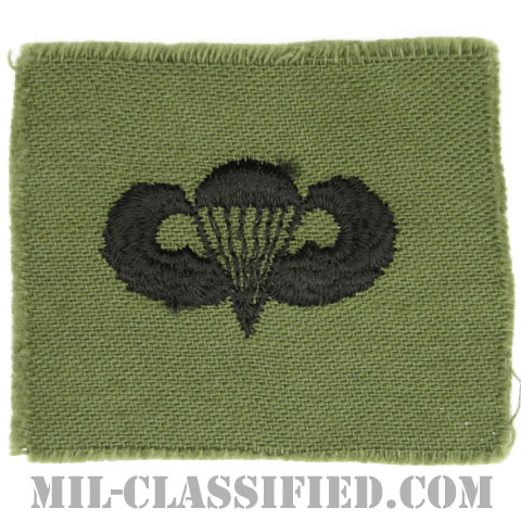 空挺章 (ベーシック)（Parachutist Badge, Basic）[サブデュード/1960s/コットン100％/パッチ]画像