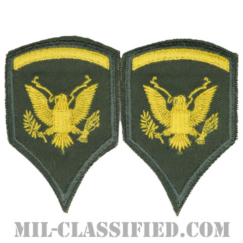 特技兵 (SP2)（Specialist 2nd Class）[カラー（グリーン）/カットエッジ/階級章（1955-1959）/パッチ/ペア（2枚1組）]の画像