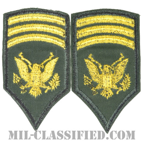 特技兵 (MSP)（Master Specialist）[カラー（グリーン）/カットエッジ/階級章（1955-1959）/パッチ/ペア（2枚1組）]画像