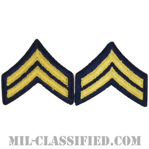 伍長 (非戦闘員)（Corporal (CPL) Non-Combat）[カットエッジ/階級章（1948-1951）/パッチ/ペア（2枚1組）]の画像