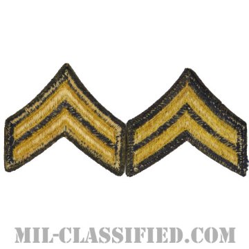 伍長 (非戦闘員)（Corporal (CPL) Non-Combat）[カットエッジ/階級章（1948-1951）/パッチ/ペア（2枚1組）]画像