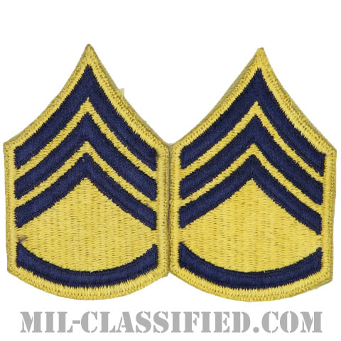 軍曹 (戦闘員)（Sergeant (SGT) Combat）[カットエッジ/階級章（1948-1951）/パッチ/ペア（2枚1組）]の画像