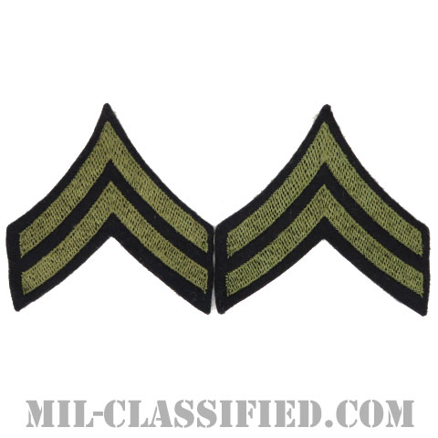 伍長（Corporal (CPL)）[ウール・フェルト生地刺繍タイプ/階級章（1942-1948）/パッチ/ペア（2枚1組）]画像