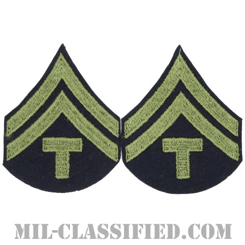 技術軍曹 (T/5)（Technician 5th Grade）[ウール・フェルト生地刺繍タイプ/階級章（1942-1948）/パッチ/ペア（2枚1組）]の画像