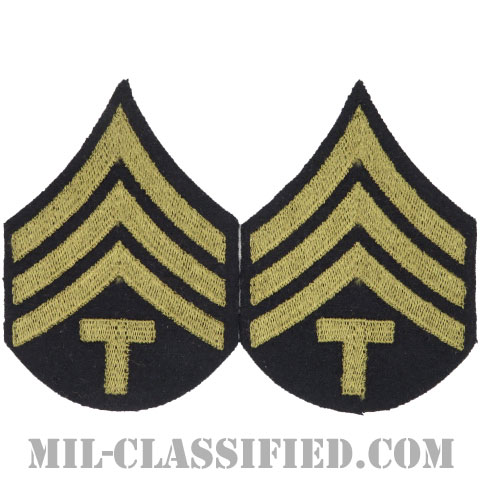 技術軍曹 (T/4)（Technician 4th Grade）[ウール・フェルト生地刺繍タイプ/階級章（1942-1948）/パッチ/ペア（2枚1組）]の画像
