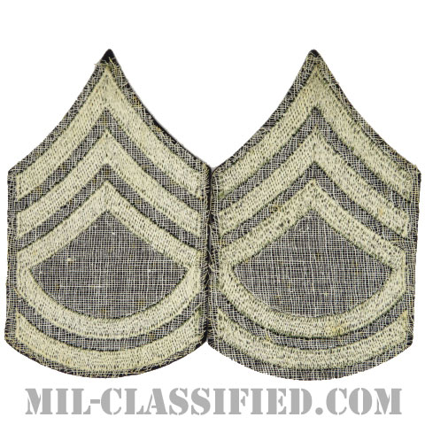 技術軍曹 (T/SGT)（Technical Sergeant 2nd Grade）[ウール・フェルト生地刺繍タイプ/階級章（1942-1948）/パッチ/ペア（2枚1組）]画像