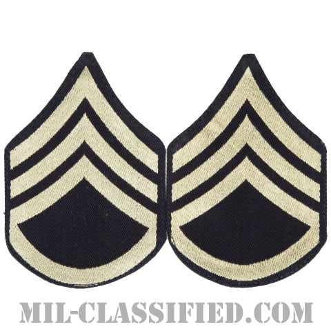 二等軍曹（Staff Sergeant (SSG)）[機械織りタイプ/階級章（1942-1948）/パッチ/ペア（2枚1組）]画像