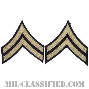 伍長（Corporal (CPL)）[ツイル生地刺繍タイプ/階級章（1942-1948）/パッチ/ペア（2枚1組）]画像