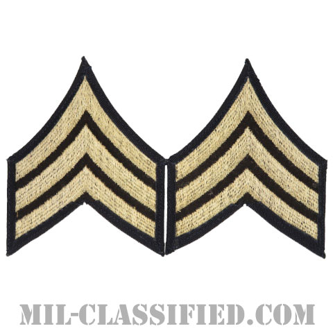 軍曹（Sergeant (SGT)）[ツイル生地刺繍タイプ/階級章（1942-1948）/パッチ/ペア（2枚1組）]画像