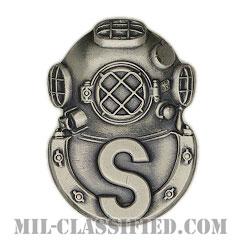 回収潜水員章（Diver Badge, Salvage）[カラー/燻し銀/バッジ]の画像