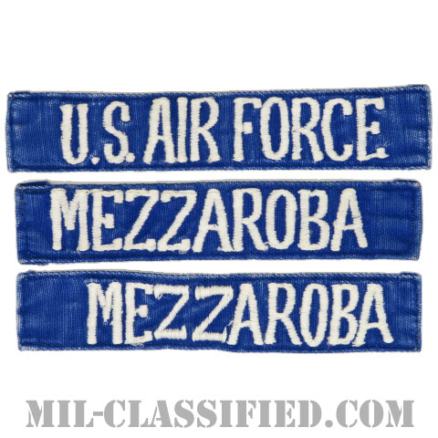U.S.AIR FORCE / MEZZAROBA[カラー（ブルー）/刺繍/ネームテープ/パッチ/中古1点物（3枚セット）]の画像