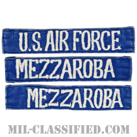 U.S.AIR FORCE / MEZZAROBA[カラー（ブルー）/刺繍/ネームテープ/パッチ/中古1点物（3枚セット）]画像