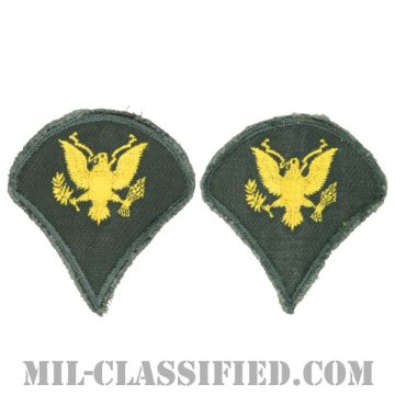 特技兵 (SP4)（Specialist 4）[カラー（グリーン）/男性用/カットエッジ/階級章（1959-）/パッチ/中古1点物（ペア2枚1組）]画像