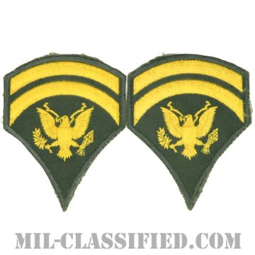 特技兵 (SP6)（Specialist 6(SP6)）[カラー（グリーン）/男性用/カットエッジ/階級章（1959-1985）/パッチ/中古1点物（ペア2枚1組）]画像
