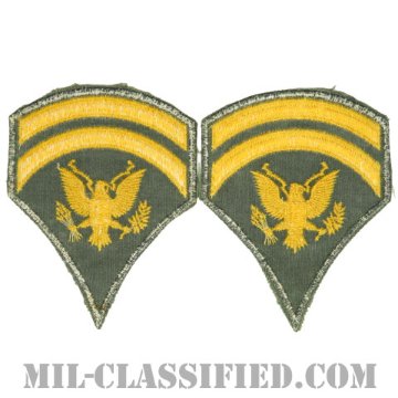 特技兵 (SP6)（Specialist 6(SP6)）[カラー（グリーン）/男性用/カットエッジ/階級章（1959-1985）/パッチ/中古1点物（ペア2枚1組）]画像