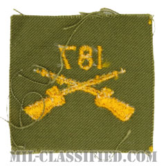 第187歩兵連隊歩兵科章（187th Infantry Regiment）[カラー/兵科章/パッチ/1点物]画像