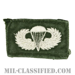 空挺章 (ベーシック)（Parachutist Badge, Basic）[カラー/パッチ/中古1点物]画像