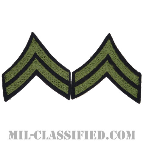 伍長（Corporal (CPL)）[ウール・フェルト生地刺繍タイプ/階級章（1942-1948）/パッチ/ペア（2枚1組）/中古1点物]画像