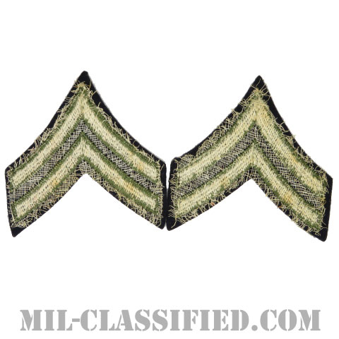 伍長（Corporal (CPL)）[ウール・フェルト生地刺繍タイプ/階級章（1942-1948）/パッチ/ペア（2枚1組）/中古1点物]画像