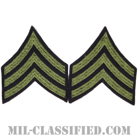 軍曹（Sergeant (SGT)）[ウール・フェルト生地刺繍タイプ/階級章（1942-1948）/パッチ/ペア（2枚1組）/中古1点物]画像
