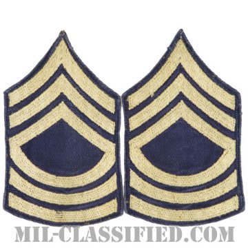 曹長（Master Sergeant (MSG)）[ツイル生地刺繍タイプ/階級章（1942-1948）/パッチ/ペア（2枚1組）/中古1点物]画像