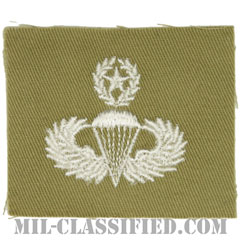 空挺章 (マスター)（Parachutist Badge, Master）[カラー/カーキ生地/パッチ/1点物]の画像