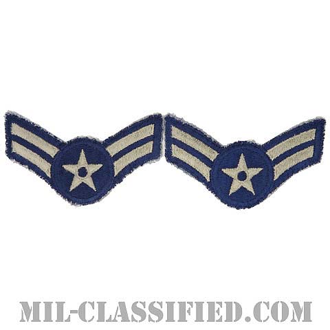 ニ等空兵/一等空兵（Airman Second Class/Airman First Class）[カラー/カットエッジ/空軍階級章/Large（男性用）/パッチ/ペア2枚1組/中古1点物]の画像