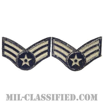 一等空兵/軍曹（Airman First Class/Sergeant）[カラー/カットエッジ/空軍階級章/Large（男性用）/パッチ/ペア2枚1組/中古1点物]画像