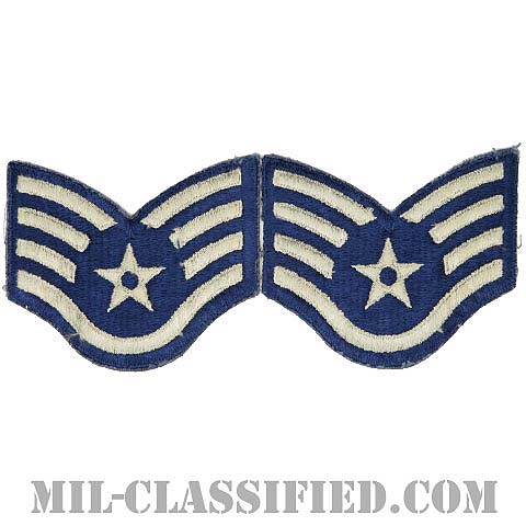 軍曹（Staff Sergeant）[カラー/カットエッジ/空軍階級章/Large（男性用）/パッチ/ペア2枚1組/中古1点物]の画像