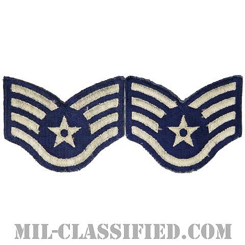 軍曹（Staff Sergeant）[カラー/カットエッジ/空軍階級章/Large（男性用）/パッチ/ペア2枚1組/中古1点物]の画像
