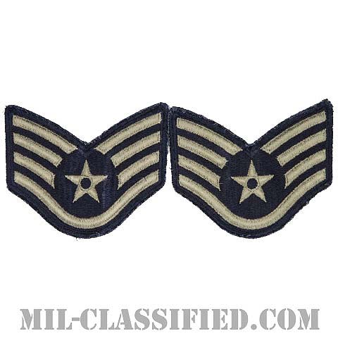 軍曹（Staff Sergeant）[カラー/カットエッジ/空軍階級章/Large（男性用）/パッチ/ペア2枚1組/中古1点物]の画像