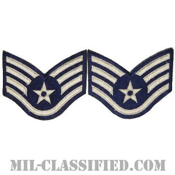 軍曹（Staff Sergeant）[カラー/カットエッジ/空軍階級章/Large（男性用）/パッチ/ペア2枚1組/中古1点物]画像