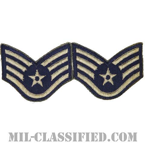 軍曹（Staff Sergeant）[カラー/カットエッジ/空軍階級章/Large（男性用）/パッチ/ペア2枚1組/中古1点物]の画像