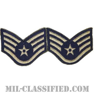 軍曹（Staff Sergeant）[カラー/カットエッジ/空軍階級章/Large（男性用）/パッチ/ペア2枚1組/中古1点物]画像