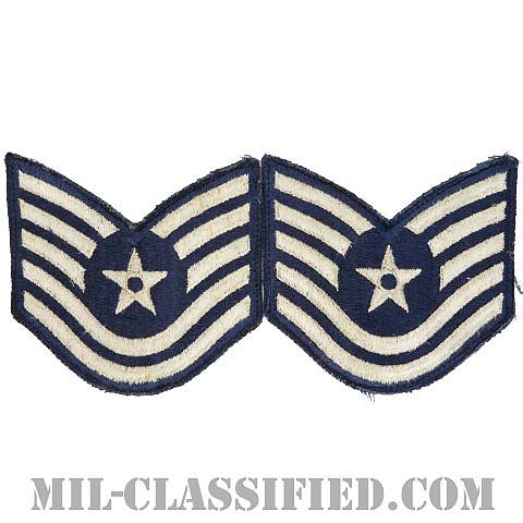 技能軍曹（Technical Sergeant）[カラー/カットエッジ/空軍階級章/Large（男性用）/パッチ/ペア2枚1組/中古1点物]の画像