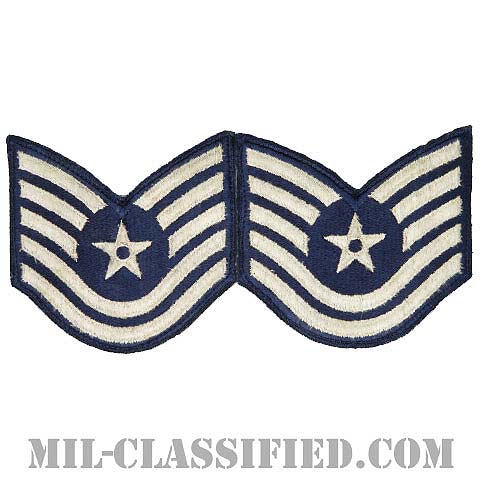 技能軍曹（Technical Sergeant）[カラー/カットエッジ/空軍階級章/Large（男性用）/パッチ/ペア2枚1組/中古1点物]の画像