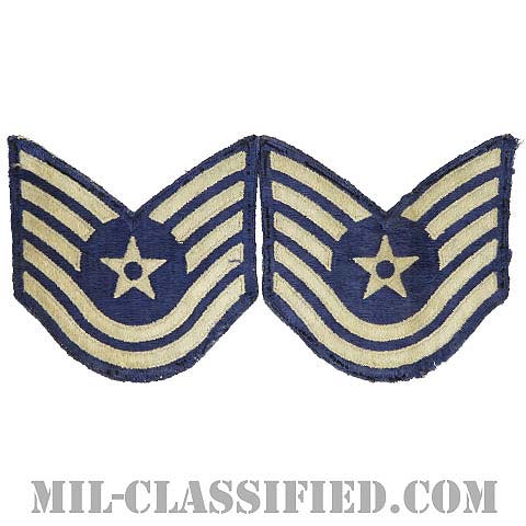 技能軍曹（Technical Sergeant）[カラー/カットエッジ/空軍階級章/Large（男性用）/パッチ/ペア2枚1組/中古1点物]の画像