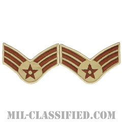 上等空兵（Senior Airman）[デザート/メロウエッジ/空軍階級章（1991-）/Large（男性用）/パッチ/ペア（2枚1組）]画像