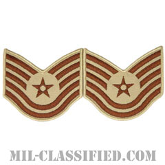 技能軍曹（Technical Sergeant）[デザート/メロウエッジ/空軍階級章（1991-）/Large（男性用）/パッチ/ペア（2枚1組）]の画像