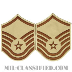 曹長（Master Sergeant）[デザート/メロウエッジ/空軍階級章（1991-）/Large（男性用）/パッチ/ペア（2枚1組）]画像