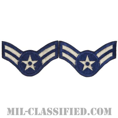 ニ等空兵/一等空兵（Airman Second Class/Airman First Class）[カラー/カットエッジ/空軍階級章/Large（男性用）/パッチ/ペア2枚1組]の画像
