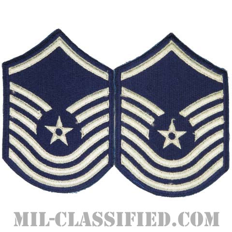 上級曹長（Senior Master Sergeant）[カラー/カットエッジ/空軍階級章/Large（男性用）/パッチ/ペア2枚1組]の画像