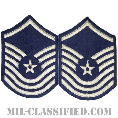 上級曹長（Senior Master Sergeant）[カラー/カットエッジ/空軍階級章/Large（男性用）/パッチ/ペア2枚1組]画像