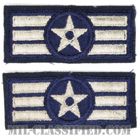 一等空兵（Airman First Class）[カラー/カットエッジ/空軍階級章（1952-1956）/パッチ/ペア2枚1組]の画像