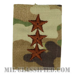 中将（Lieutenant General (LTG)）[OCP（7C）/ゴアテックスパーカー用スライドオン空軍階級章]の画像