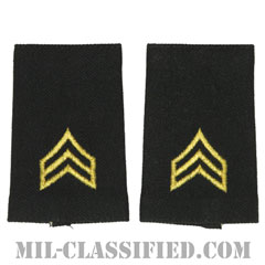 軍曹（Sergeant (SGT)）[ブラック/ショルダー階級章/ショートサイズ肩章/ペア（2枚1組）]画像