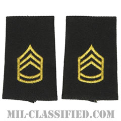 一等軍曹（Sergeant First Class (SFC)）[ブラック/ショルダー階級章/ショートサイズ肩章/ペア（2枚1組）]画像