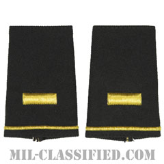 少尉（Second Lieutenant (2LT)）[ブラック/ショルダー階級章/ショートサイズ肩章/ペア（2枚1組）]画像