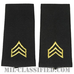 軍曹（Sergeant (SGT)）[ブラック/ショルダー階級章/ロングサイズ肩章/ペア（2枚1組）]画像